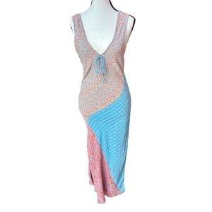Y2K Wet Seal Multicolor Patchwork Maxi Dress